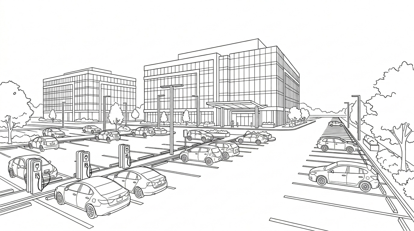 Corporate campus parking
