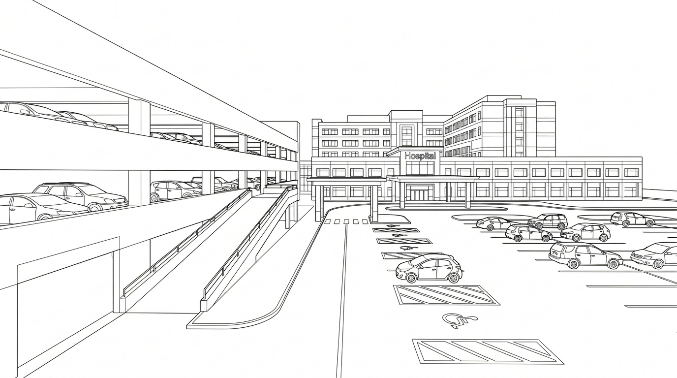 Healthcare campus parking
