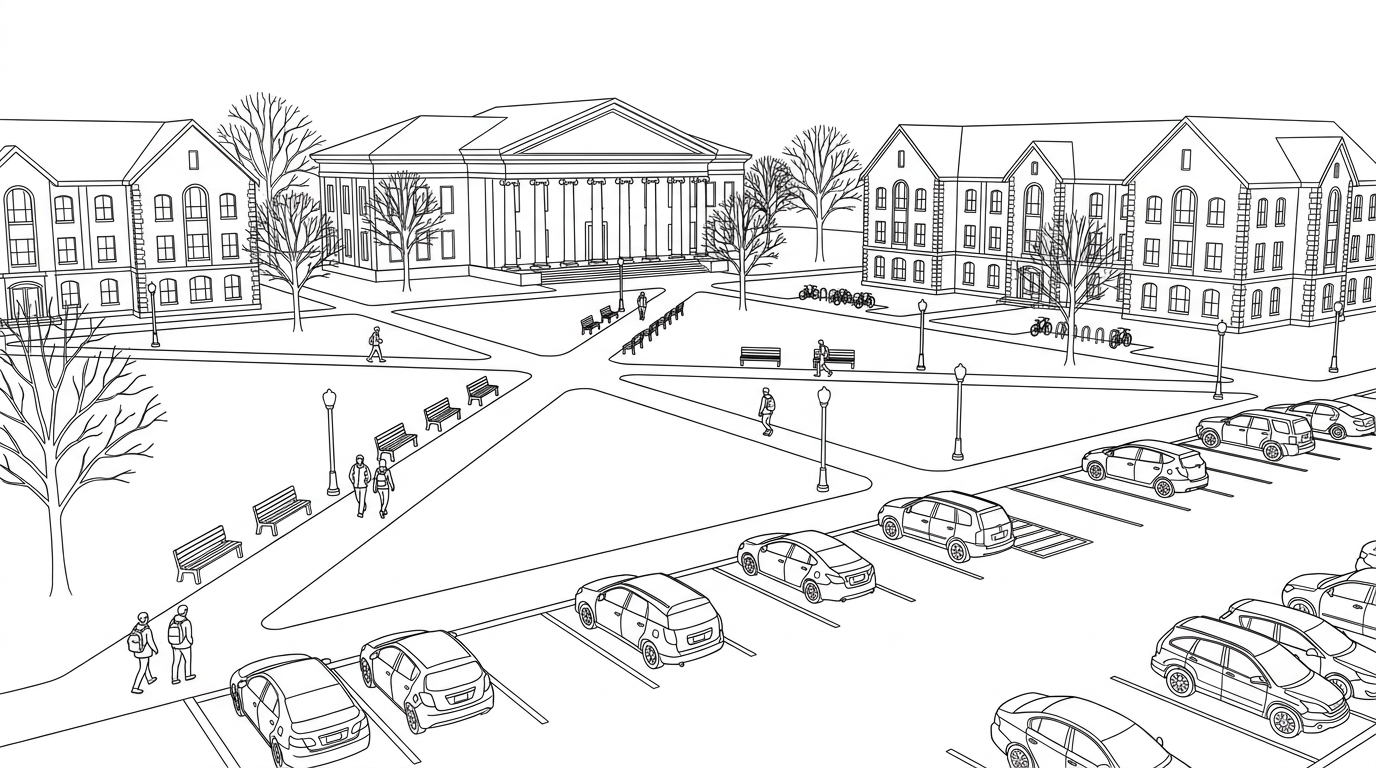 University campus parking